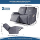 TAOCOCO Recliner Loveseat Slipcover, 2 Pieces Polyester Fabric Stretch Sofa Covers for 2 Seat Reclining Couch, Soft Washable Furniture Protector with Pockets (2 Seat, Light Gray) ebuys