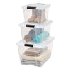 IRIS USA TB Clear Stack & Pull Storage Box, 5 Qt, 10 Count