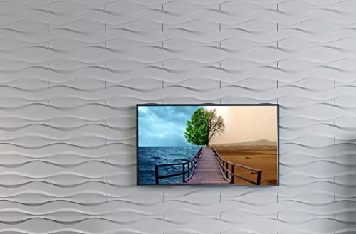 Art3d Textures PVC Wall Panels, Big Wave 3D Panelling, 19.7" x 19.7" (12 Pack) MEGA