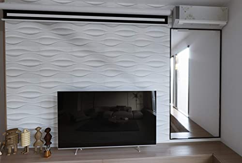 Art3d Textures PVC Wall Panels, Big Wave 3D Panelling, 19.7" x 19.7" (12 Pack) MEGA