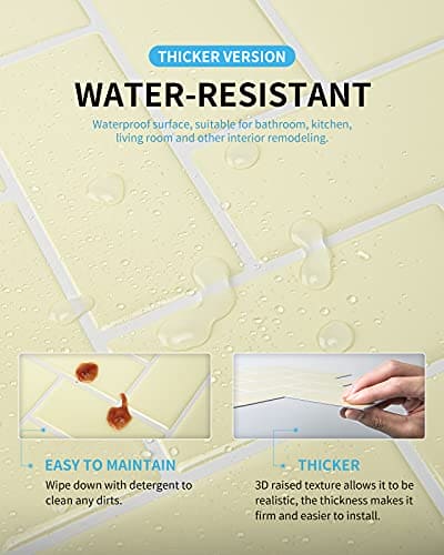 Art3d Herringbone Peel and Stick Backsplash Tiles (10 Tiles, Thicker Version) MEGA