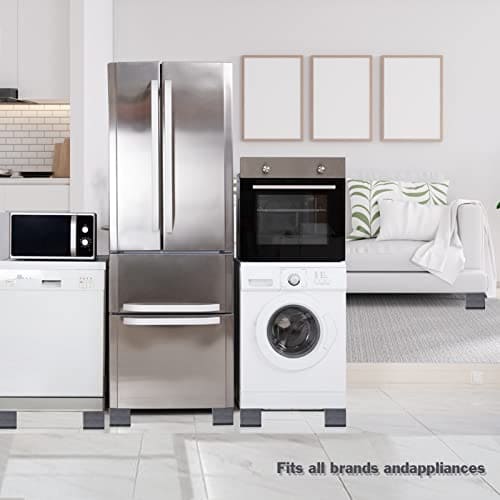 Anti Vibration Pads for Washing Machine - Double Heighten Washer and Dryer Pedestals High Hard Wearing Square Rubber Foot Pads, Noise Cancelling and Shock Support Protects Pedestals ebuys