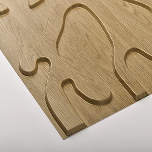 Art3d 3D Textured Wall Panel, Trunk in Maple, 12-Tile 19.7 x 19.7in. MEGA