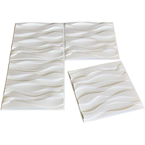 Art3d A10041 Decorative PVC 3D Wall Panels, 32 Square Feet, Wave 4 MEGA