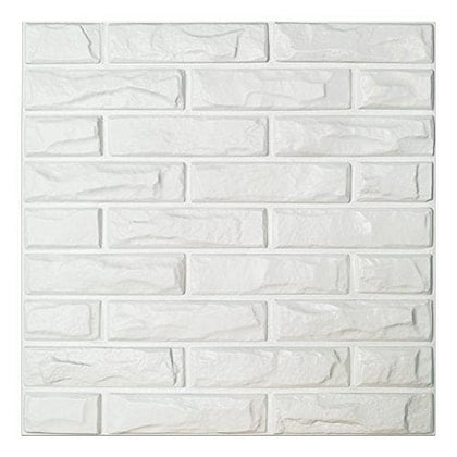 Art3d PVC 3D Wall Panels White Brick Wall Tiles, 19.7