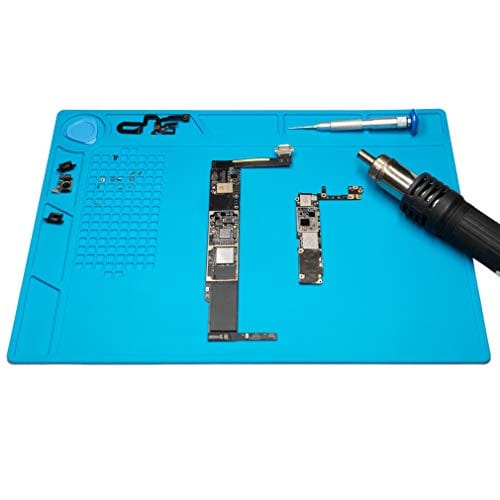 CPB Silicone Repair Mat Heat Resistant Work Mat with Scale Rule and Screw Position for soldering Iron, Electronics, Computer, Cellphone - Blue - S130 / S160 / S180 ebuystt