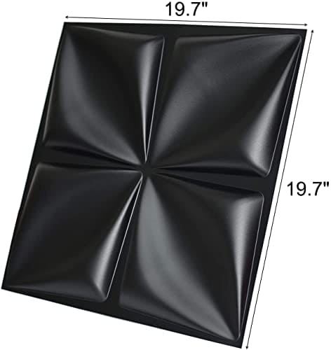 Art3d Matt Black 3D Wall Panel PVC Flower Design Cover 32 Sqft, for Interior Wall Decor in Living Room,Bedroom,Lobby,Office,Shopping Mall MEGA