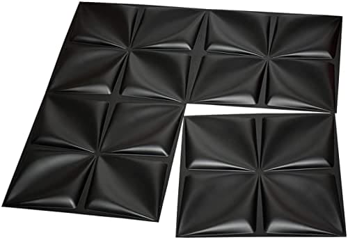 Art3d Matt Black 3D Wall Panel PVC Flower Design Cover 32 Sqft, for Interior Wall Decor in Living Room,Bedroom,Lobby,Office,Shopping Mall MEGA