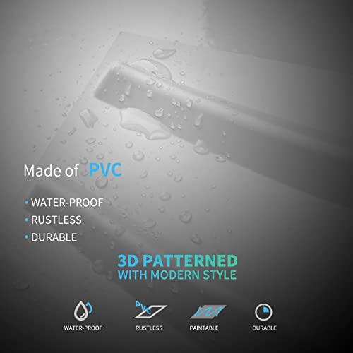 Art3d PVC 3D Panel for Interior Wall Decor, Wavy Textured Tile, 12-Pack 19.7 x 19.7in. White MEGA