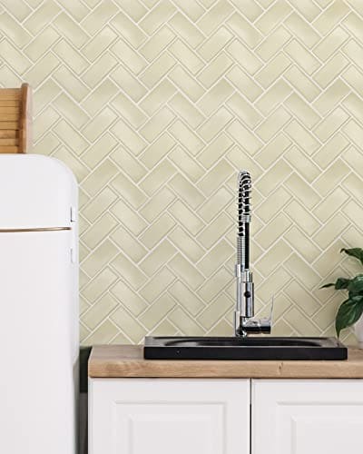 Art3d Herringbone Peel and Stick Backsplash Tiles (10 Tiles, Thicker Version) MEGA