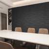 Art3d PVC Wave Board Textured 3D Wall Panels, Black, 19.7