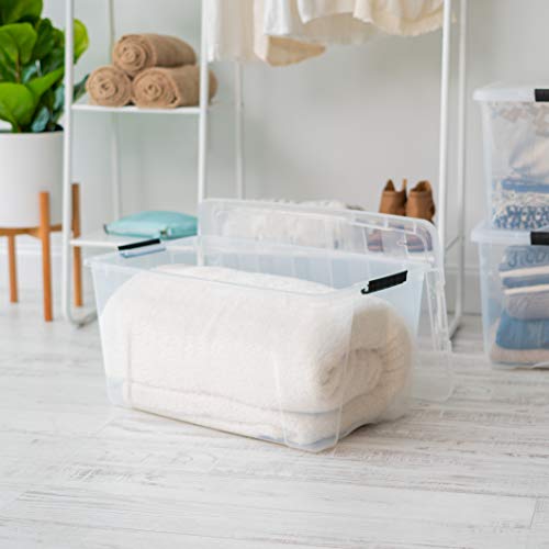 IRIS USA TB Clear Stack & Pull Storage Box, 5 Qt, 10 Count ebuystt
