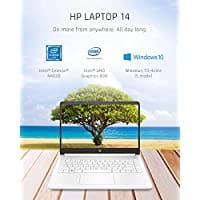 HP 14 LAPTOP WINDOWS 10  The Snowflake White HP 14 Laptop is designed to keep you productive and entertained from anywhere  - 14-DQ0002BX
