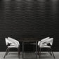 Art3d A10032BK Decorative PVC Wall Panels, 32 Square Feet, 3D Rectangle 3-Black, Sq Ft MEGA