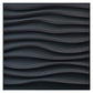 Art3d PVC Wave Panels for Interior Wall Decor, Black Textured 3D Wall Tiles, 19.7" x 19.7" (12 Pack) MEGA