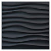 Art3d PVC Wave Panels for Interior Wall Decor, Black Textured 3D Wall Tiles, 19.7