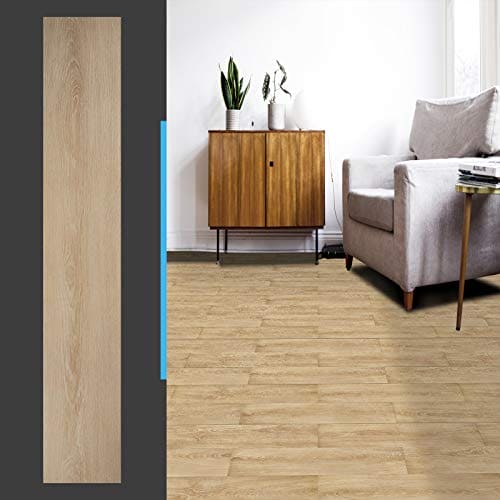 Art3d Peel and Stick Floor Tile Vinyl Wood Plank 36-Pack 54 Sq.Ft, Aspen Yellow, Rigid Surface Hard Core Easy DIY Self-Adhesive Flooring Mega
