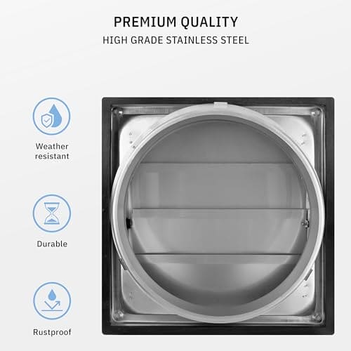calimaero VKE 4" Inch Dryer Vent Cover Outdoor Stainless Steel Grille Dryer Vent Exterior Wall Vent Moving Flaps Ebuystt
