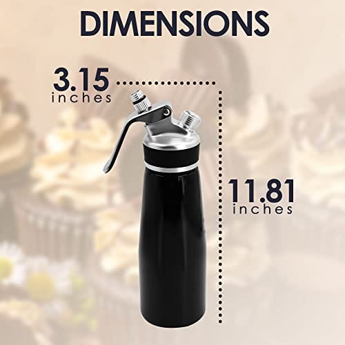 Whipped Cream Dispenser, Aluminum Whip Cream Whipper, Fits All 8G N20 Chargers, Culinary Decorating Dispensers and Stainless Steel Tips, Homemade Whipping Cream Caniste-B097NCYXDQ
