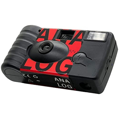 Analog Disposable Camera w/Flash + Development & Digital Uploads (Red) | 35mm Film Single-Use Camera, 24 Exposures, Pictures Sent to Your Phone