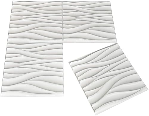 Art3d Decorative PVC 3D Wall Panels, 32 Square Feet, Wave 1 MEGA