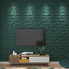 Art3d Textures 3D Wall Panels Army Green Diamond Design for Interior Wall Decor Pack of 12 Tiles 32 Sq Ft (PVC)