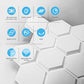Art3d Textures 3D Wall Panels White Hexagon Design Pack of 12 Tiles 25.5 Sq Ft (PVC) MEGA