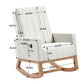VECELO Rocking Chair, Upholstered Glider Rocker for Nursery Comfy Armchair with Safe Solid Wood Base/USB Port/Side Pocket for Living Room Bedroom Balcony Home Office, Off-White ebuys