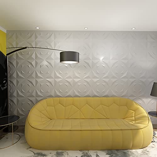 Art3d Decorative 3D Panels Textured Wall Design Board, White, 12 Tiles 32 Sq Ft MEGA