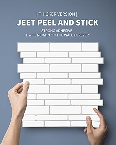 Art3d Thickened Peel and Stick Backsplash Tile Oblong in White, 10 Sheets 12x12in. MEGA