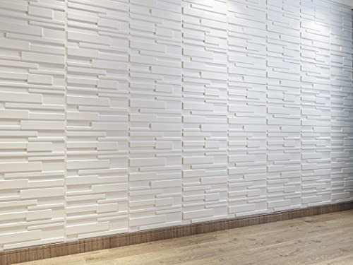 Art3d White Wall Panels Brick Design 3D Wall Panels, White, 12 Tiles 32 Sq Ft MEGA