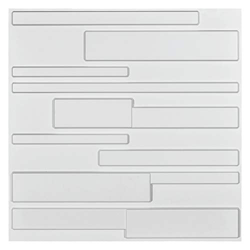 Art3d White Wall Panels Brick Design 3D Wall Panels, White, 12 Tiles 32 Sq Ft MEGA