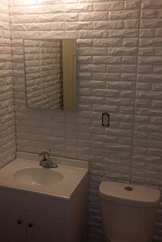 Art3d PVC 3D Wall Panels White Brick Wall Tiles, 19.7" x 19.7" (12 Pack) MEGA