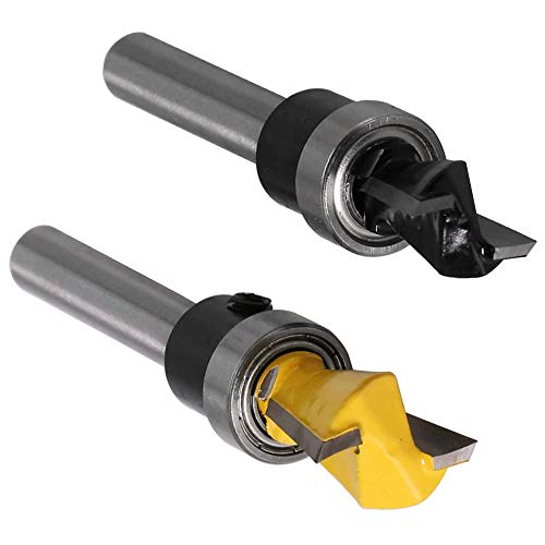 Yakamoz 2Pcs 1/4 Inch Shank Dovetail Joint Router Bits with Bearing Guide Dovetail Jig Bit for Furniture Building Cabinet Making Woodworking Cutter Tools YAKAMOZ