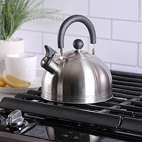 Mr. Coffee Carterton Stainless Steel Whistling Tea Kettle, 1.5-Quart, Mirror Polish ebuystt
