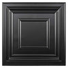 Art3d Decorative Drop Ceiling Tile 2x2 Pack of 12pcs, Glue up Ceiling Panel Square Relief in Black