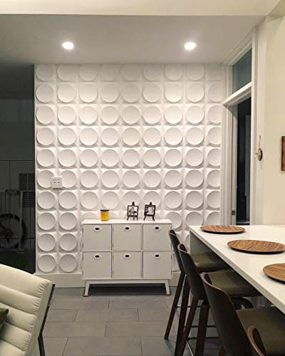 Art3d White Wall Panels Modern 3D Wall Decor, Moon Surface Design, 12 Tiles 32 SF MEGA