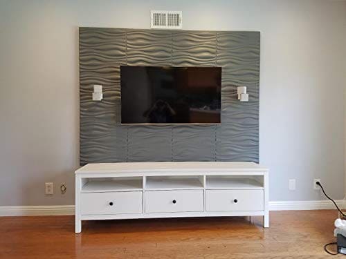 Art3d PVC Wave Board Textured 3D Wall Panels, Grey, 19.7" x 19.7" (12 Pack)　 Art3d