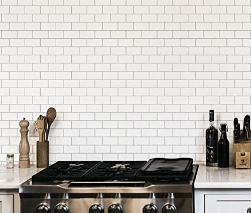Art3d Peel and Stick Backsplash, 14x12 Subway Tiles, Faux Ceramic Tiles (10 Tiles, Thicker Version) MEGA