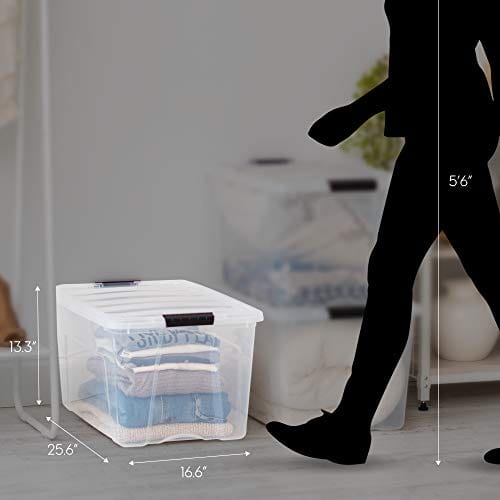 IRIS USA TB Clear Stack & Pull Storage Box, 5 Qt, 10 Count ebuystt