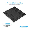 Art3d Decorative Drop Ceiling Tile 2x2 Pack of 12pcs, Glue up Ceiling Panel Square Relief in Black