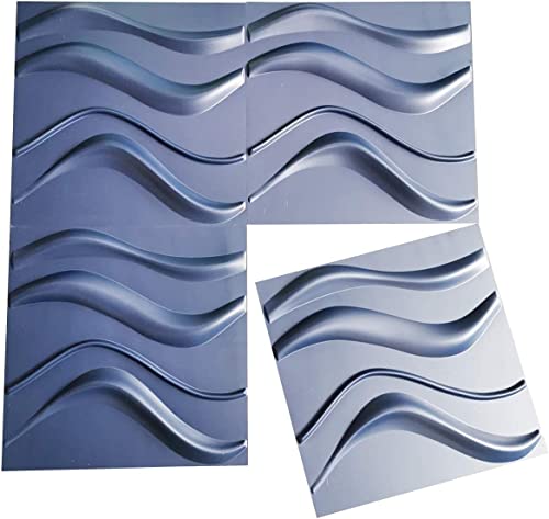 Art3d 32 Sq.Ft 3D Wall Panels, 15+ Patterns Decorative 3D Panels, Blue Wave MEGA