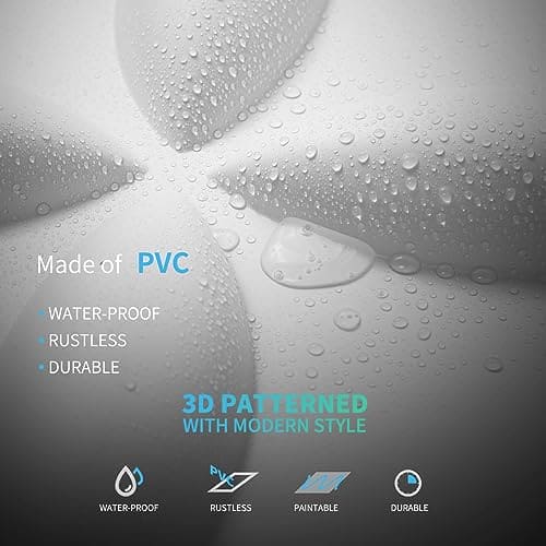 Art3d Textures 3D Wall Panels, PVC Wall Panels for Interior Wall Decor Pack of 12 Tiles 32 Sq Ft, White, 19.7"x19.7" MEGA