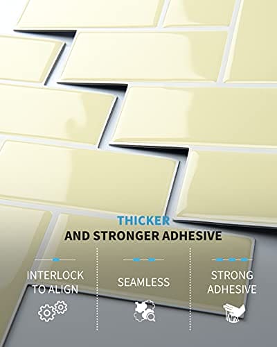 Art3d Herringbone Peel and Stick Backsplash Tiles (10 Tiles, Thicker Version) MEGA