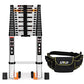 ALPURLAD Telescoping Ladder 10.5FT Aluminum Extension Ladders Lightweight Collapsible Ladder Telescopic Ladders for RV, Loft, Attic, Home, 330lbs Capacity ebuystt