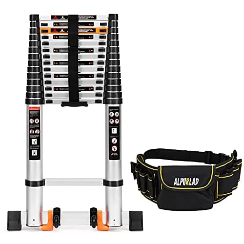 ALPURLAD Telescoping Ladder 10.5FT Aluminum Extension Ladders Lightweight Collapsible Ladder Telescopic Ladders for RV, Loft, Attic, Home, 330lbs Capacity ebuystt