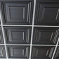 Art3d Decorative Drop Ceiling Tile 2x2 Pack of 12pcs, Glue up Ceiling Panel Square Relief in Black MEGA