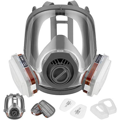 HAOX Reusable Gas Mask with Filter, Full Face Respirаtor Organic Vapor Cover Mask, Dustproof Face Cover for Paint Spray, Chemical Work Protection-B088JZTTD4 ebuystt