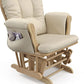 Storkcraft Premium Hoop Glider and Ottoman (Natural/Beige) – Padded Cushions with Storage Pocket, Smooth Rocking Motion, Easy to Assemble, Solid Hardwood Base ebuys