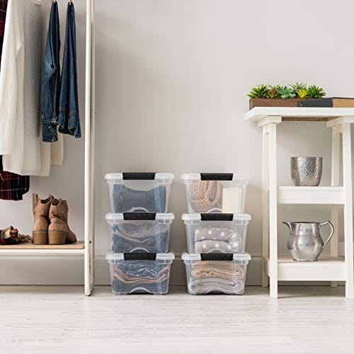IRIS USA TB Clear Stack & Pull Storage Box, 5 Qt, 10 Count ebuystt
